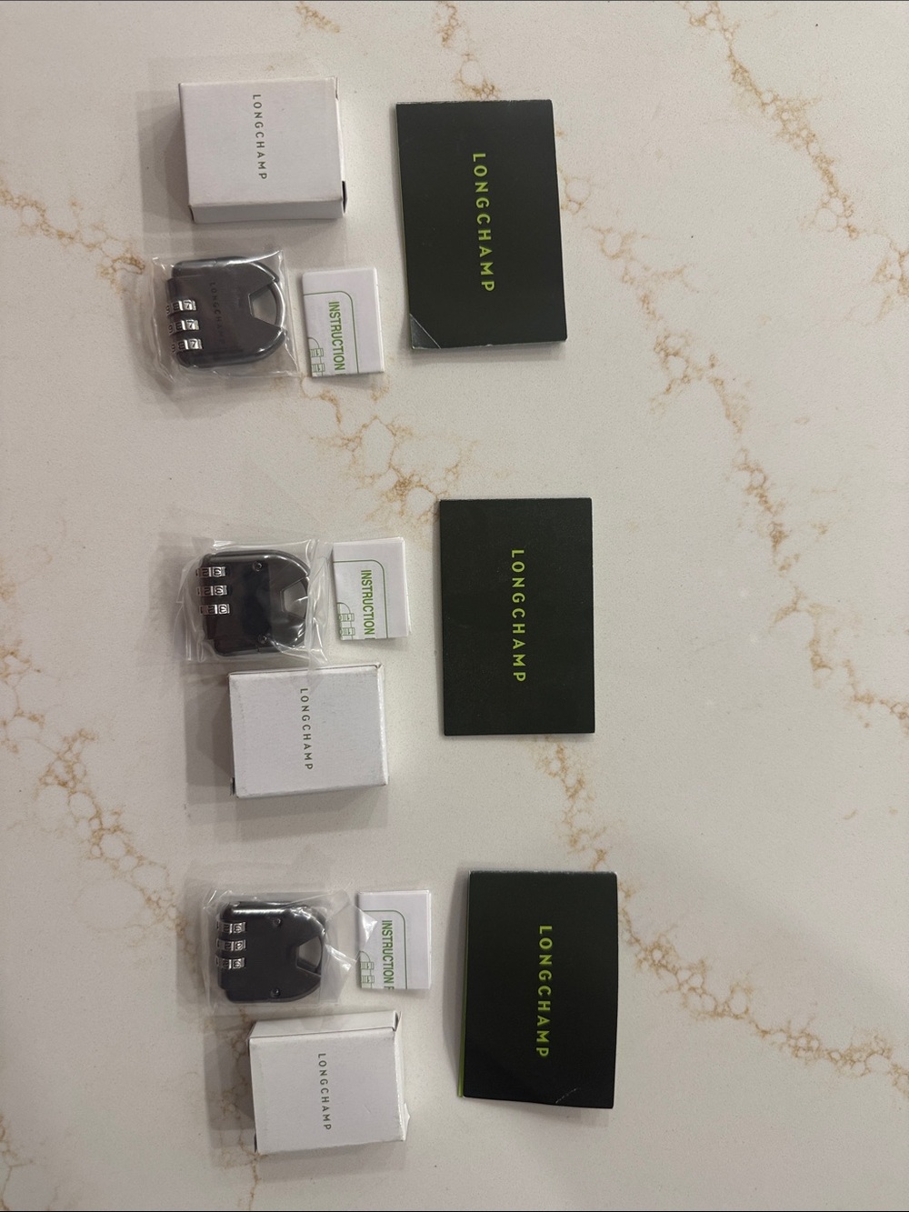 LONGCHAMP brand new 3 locks for bags or suitcases
